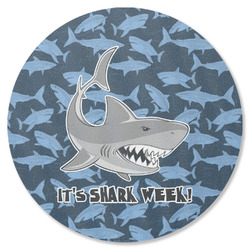 Sharks Round Rubber Backed Coaster w/ Name or Text