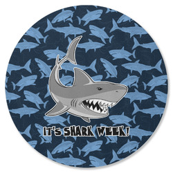 Sharks Round Rubber Backed Coaster w/ Name or Text