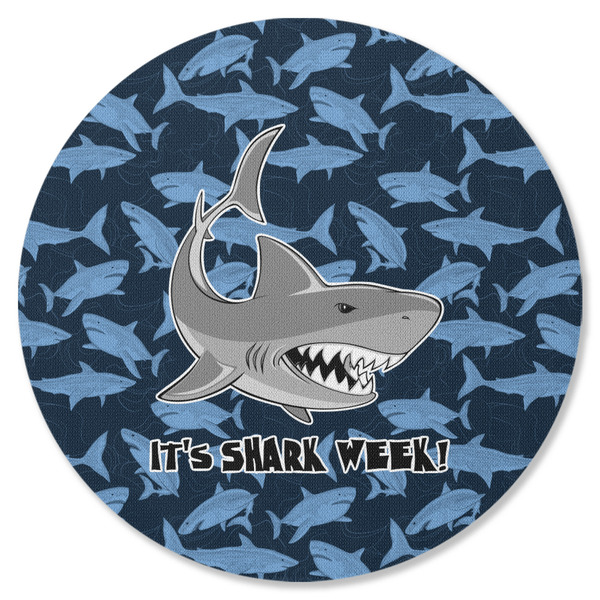 Custom Sharks Round Rubber Backed Coaster w/ Name or Text