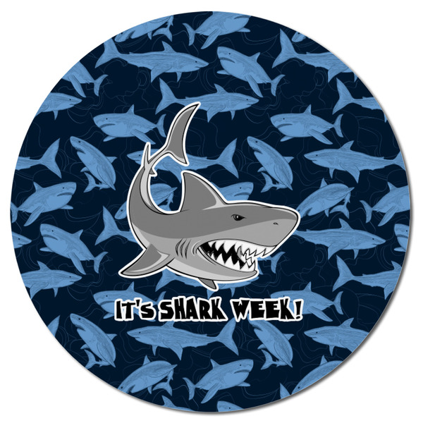 Sharks Round Fridge Magnet - FRONT