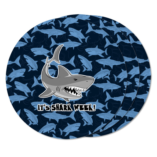 Sharks Round Fridge Magnet - THREE