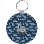 Sharks Round Plastic Keychain (Personalized)