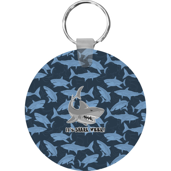 Custom Sharks Round Plastic Keychain (Personalized)