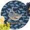 Sharks Round Linen Placemats - Front (w flowers)
