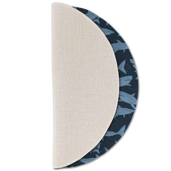 Sharks Round Linen Placemats - HALF FOLDED (single sided)