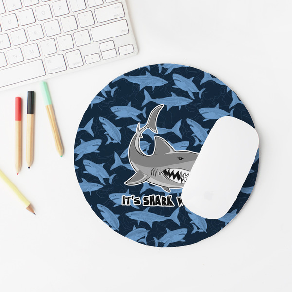 Sharks Round Mousepad - LIFESTYLE 2