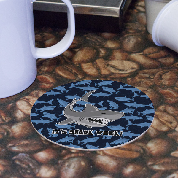 Sharks Round Paper Coaster - Front