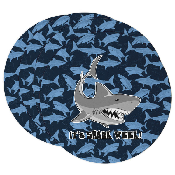 Custom Sharks Round Paper Coasters w/ Name or Text