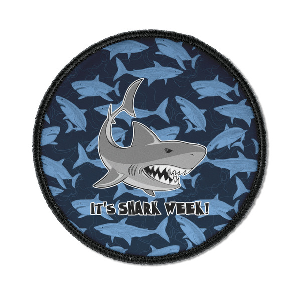 Custom Sharks Iron On Round Patch w/ Name or Text