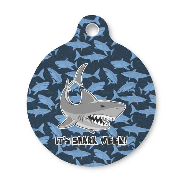 Custom Sharks Round Pet ID Tag - Small (Personalized)