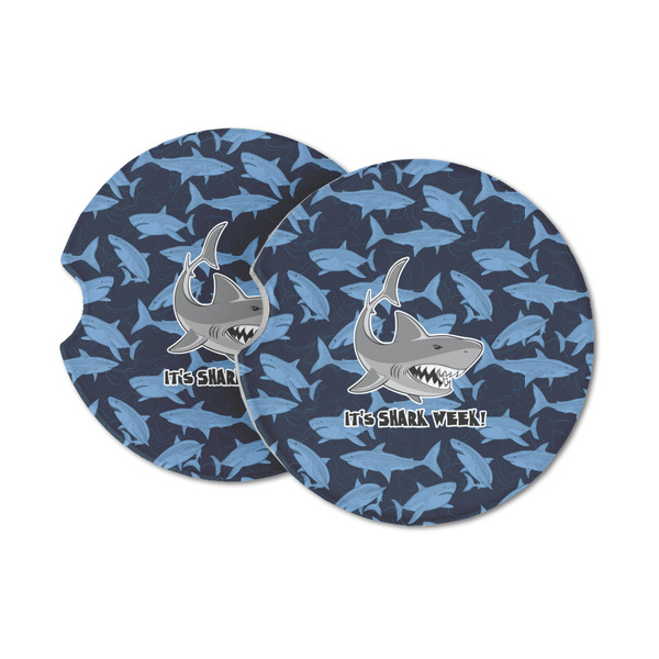 Custom Sharks Sandstone Car Coasters - Set of 2 (Personalized)