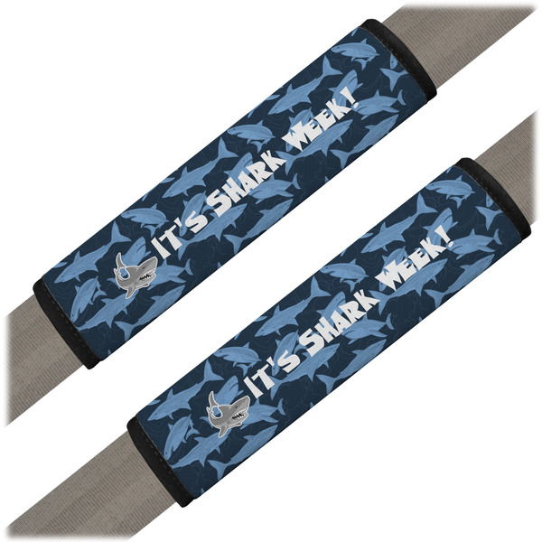 Custom Sharks Seat Belt Covers (Set of 2) (Personalized)