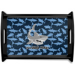 Sharks Black Wooden Tray - Small w/ Name or Text