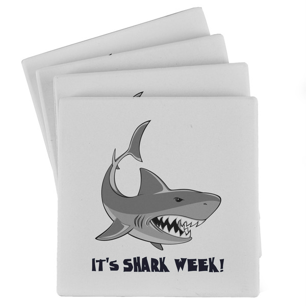 Custom Sharks Absorbent Stone Coasters - Set of 4 (Personalized)
