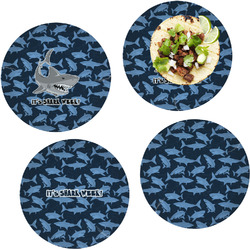 Sharks Set of 4 Glass Lunch / Dinner Plate 10" (Personalized)