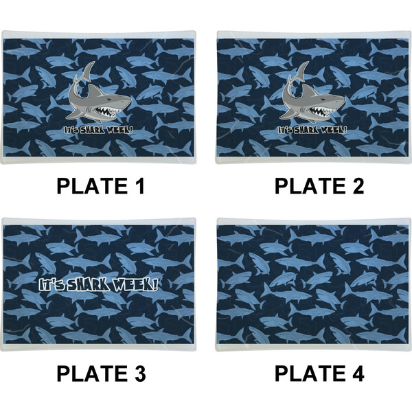 Sharks Set of Rectangular Appetizer / Dessert Plates (Approval)