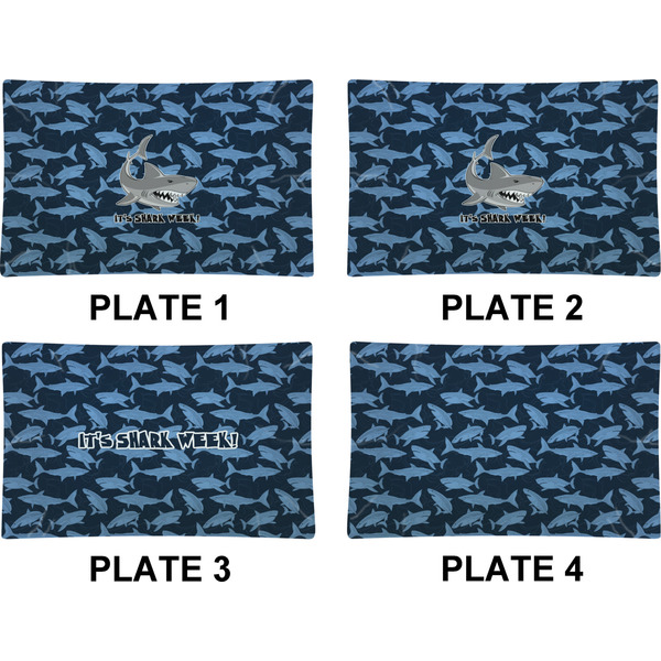 Sharks Set of Rectangular Dinner Plates (Approval)