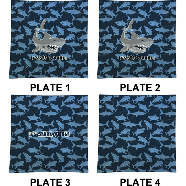 Sharks Set of Square Dinner Plates (Approval)