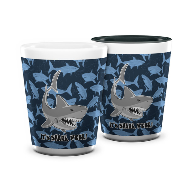 Custom Sharks Ceramic Shot Glass - 1.5 oz (Personalized)