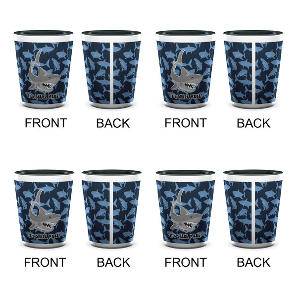 Sharks Shot Glassess - Two Tone - Set of 4 - APPROVAL