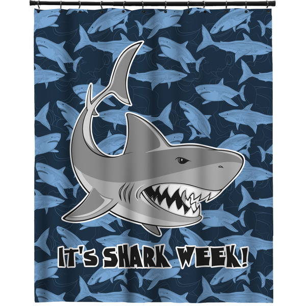 Custom Sharks Extra Long Shower Curtain - 70"x83" w/ Name or Text
