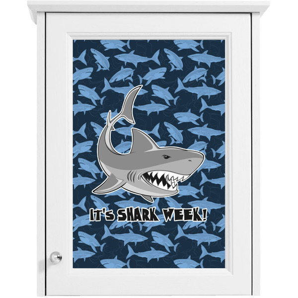 Sharks Single White Cabinet Decal