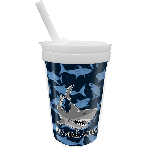 Custom Sharks Sippy Cup with Straw (Personalized)