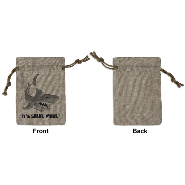 Sharks Small Burlap Gift Bag - Front Approval