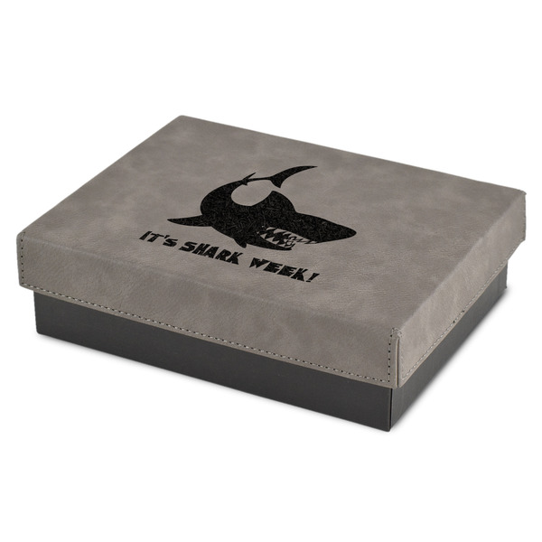 Custom Sharks Small Gift Box w/ Engraved Leather Lid (Personalized)