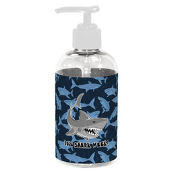 Sharks Plastic Soap / Lotion Dispenser (8 oz - Small - White) (Personalized)