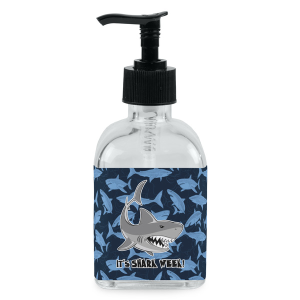 Custom Sharks Glass Soap & Lotion Bottle - Single Bottle (Personalized)