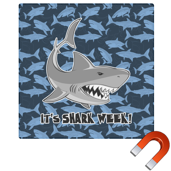 Custom Sharks Square Car Magnet - 10" w/ Name or Text
