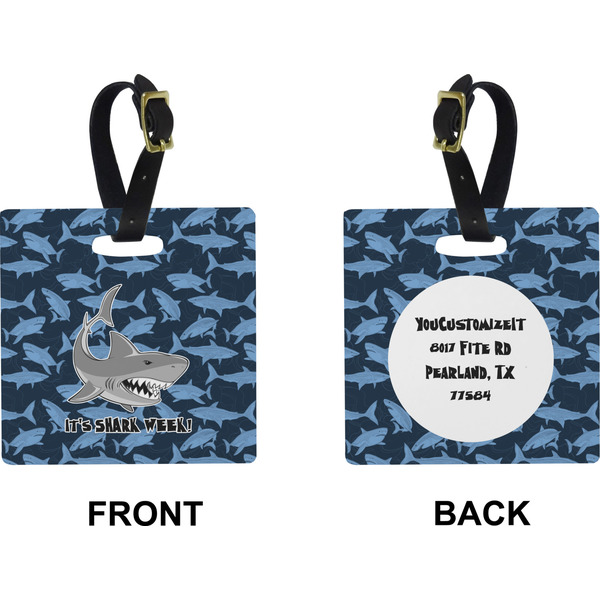 Sharks Square Luggage Tag (Front + Back)