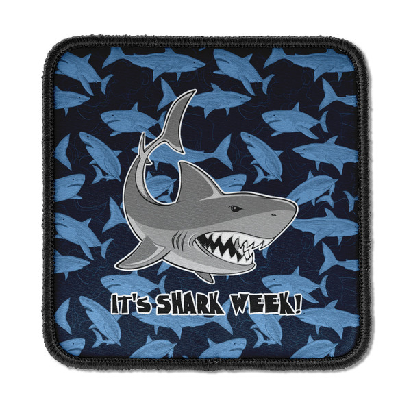 Custom Sharks Iron On Square Patch w/ Name or Text