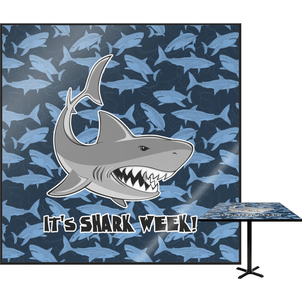 Custom Sharks Square Table Top - 24" w/ Name or Text