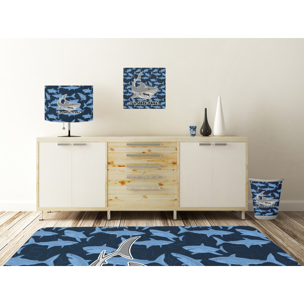 Sharks Square Wall Decal Wooden Desk