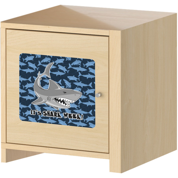 Sharks Square Wall Decal on Wooden Cabinet
