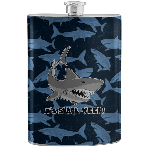 Custom Sharks Stainless Steel Flask w/ Name or Text