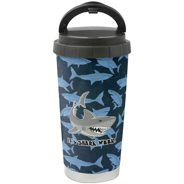 Custom Sharks Stainless Steel Coffee Tumbler (Personalized)