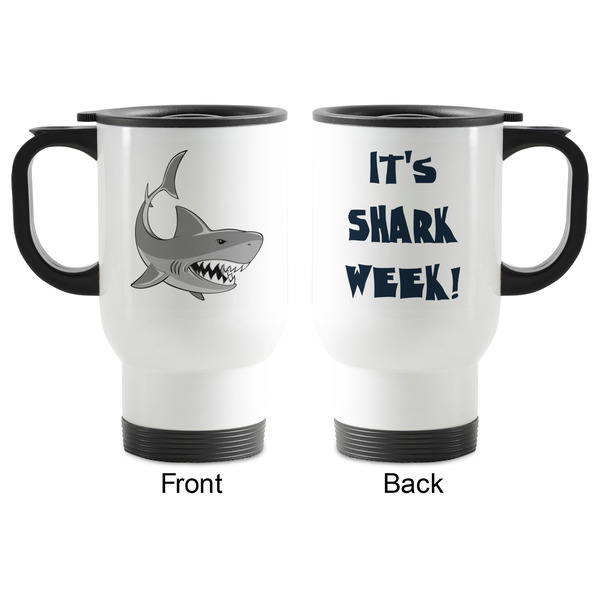 Sharks Stainless Steel Travel Mug with Handle - Apvl