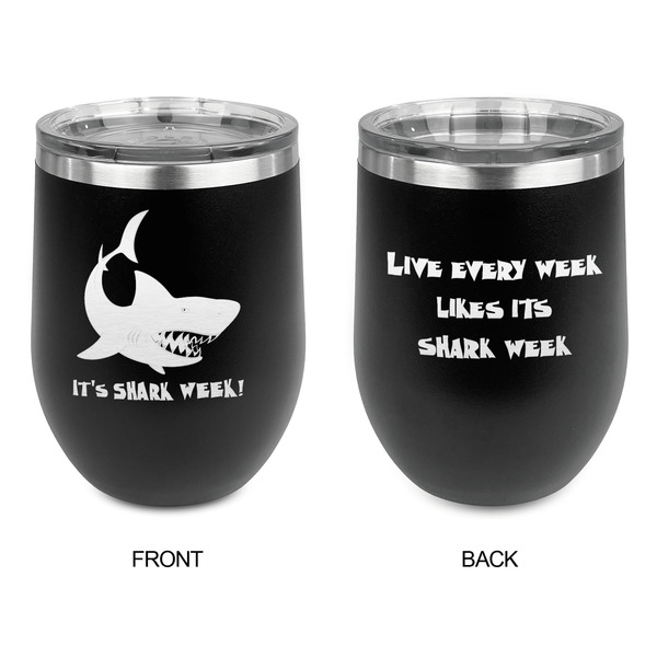Sharks Stainless Wine Tumblers - Black - Double Sided - Approval