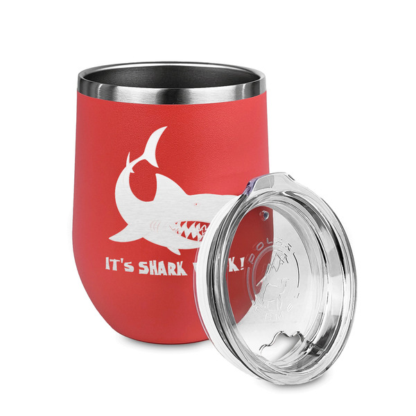 Sharks Stainless Wine Tumblers - Coral - Double Sided - Alt View