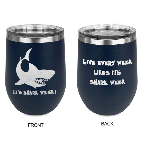 Sharks Stainless Wine Tumblers - Navy - Double Sided - Approval
