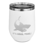 Sharks Stemless Stainless Steel Wine Tumbler - White - Single Sided (Personalized)