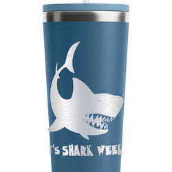 Sharks RTIC Everyday Tumbler with Straw - 28oz - Steel Blue - Double-Sided (Personalized)