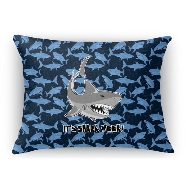 Custom Sharks Rectangular Throw Pillow Case - 12"x18" w/ Name or Text
