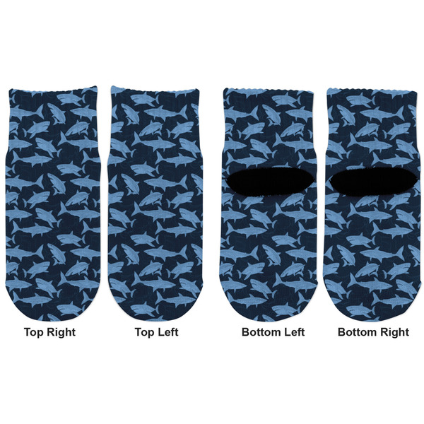 Sharks Toddler Ankle Socks - Double Pair - Front and Back - Apvl