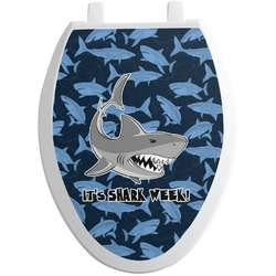 Sharks Toilet Seat Decal - Elongated (Personalized)