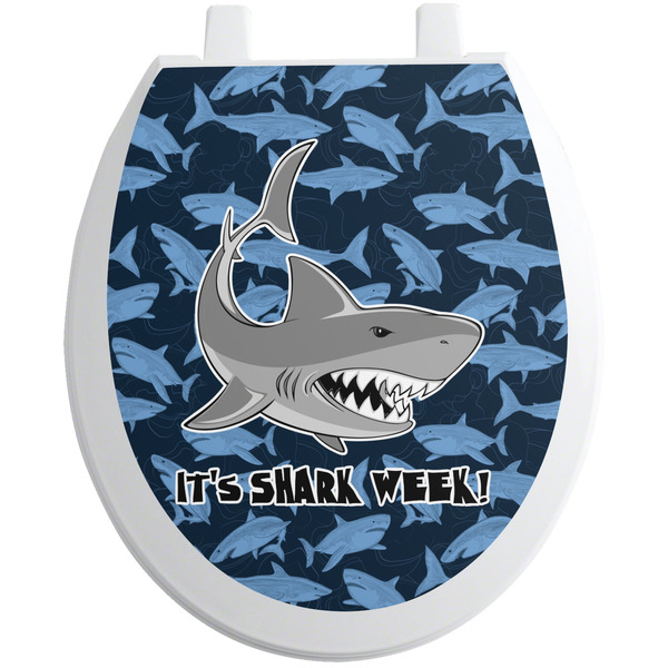 Custom Sharks Toilet Seat Decal (Personalized)