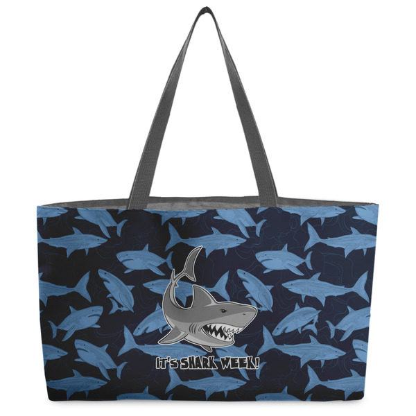 Custom Sharks Beach Totes Bag - w/ Black Handles (Personalized)